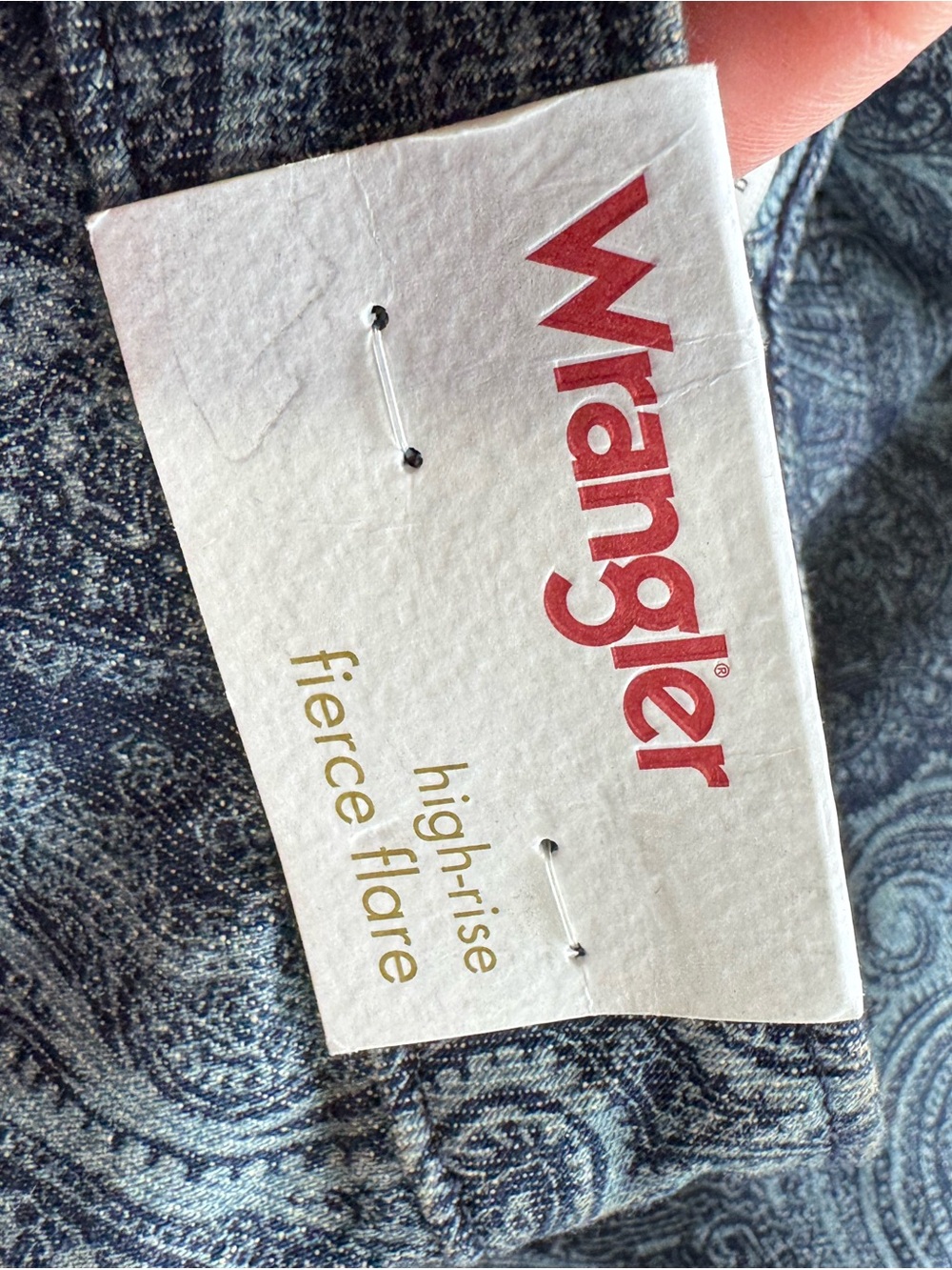 Wrangler High Rise Fierce Flare Jeans Paisley Women's 18x34 New - Picture 2 of 5